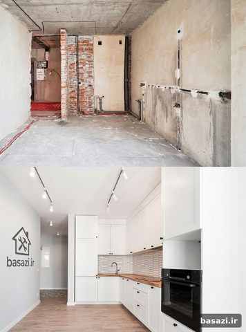 بازسازی آشپزخانه و اجرای کابینت مدرن، نمای نزدیک